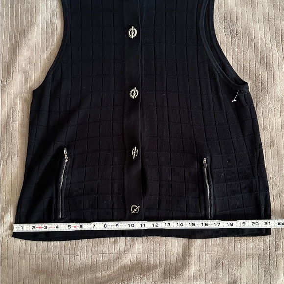 Jamie Sadock Black V-Neck Sweater Vest Button Up - Picture 14 of 16